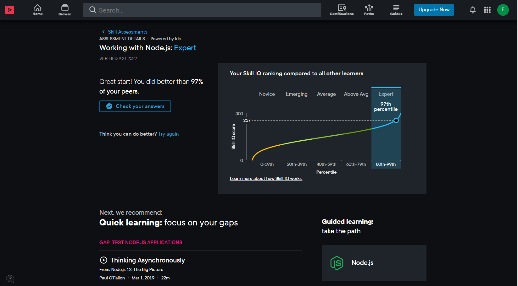 pluralsight nodejs report